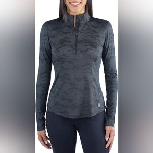 Spyder Women's Tech Soft Moisture Wicking Thumbholes Quarter Zip Active Top